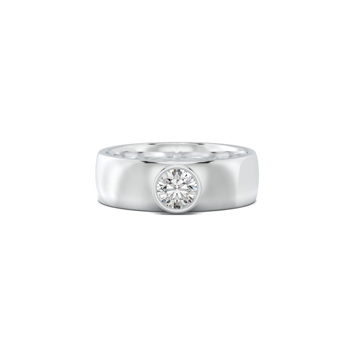 PR005 men's band white gold top view