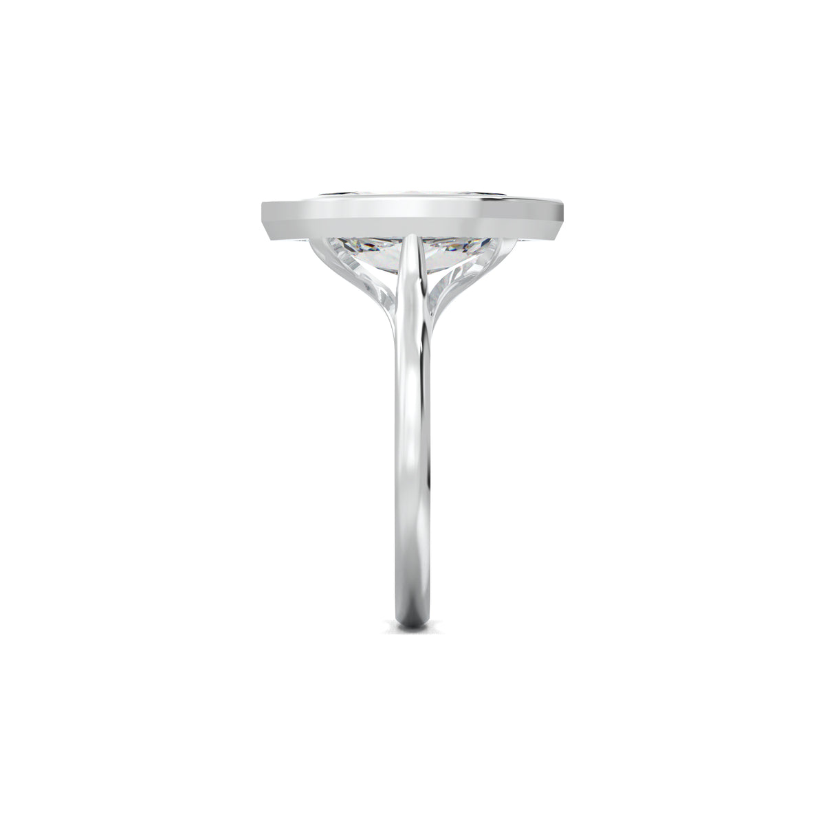 PR0053-1 marquise bezel solitaire engagement ring white gold side view