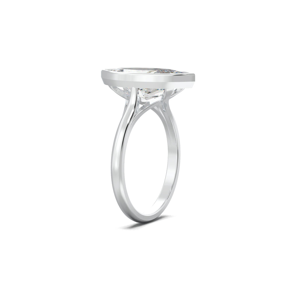 PR0053-1 marquise bezel solitaire engagement ring white gold three-quarter view