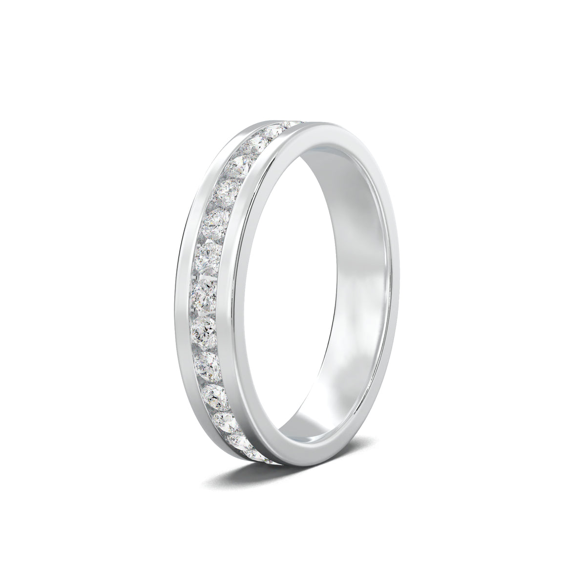 PR0073 men's band white gold three-quarter view