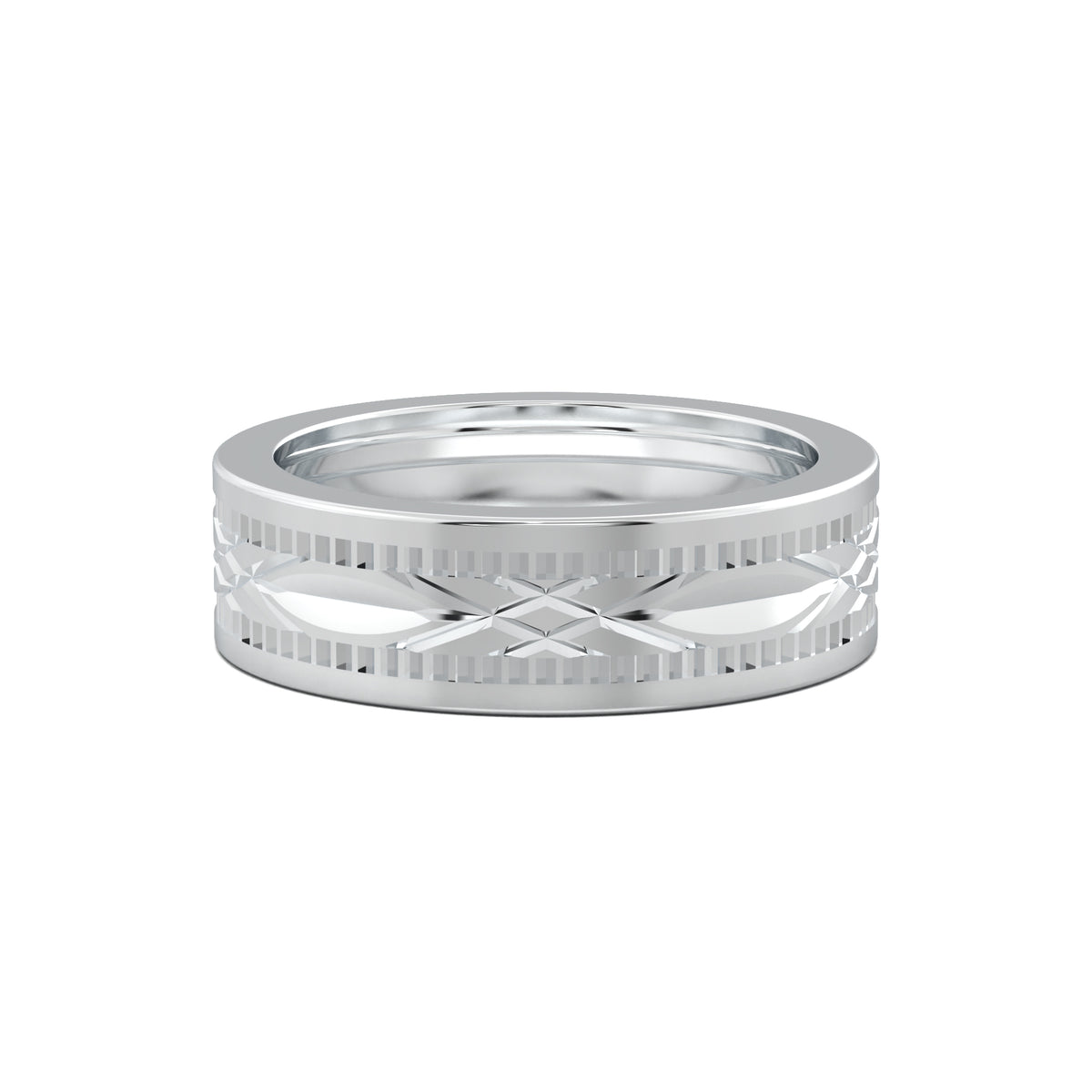 PR0081 men's band white gold top view