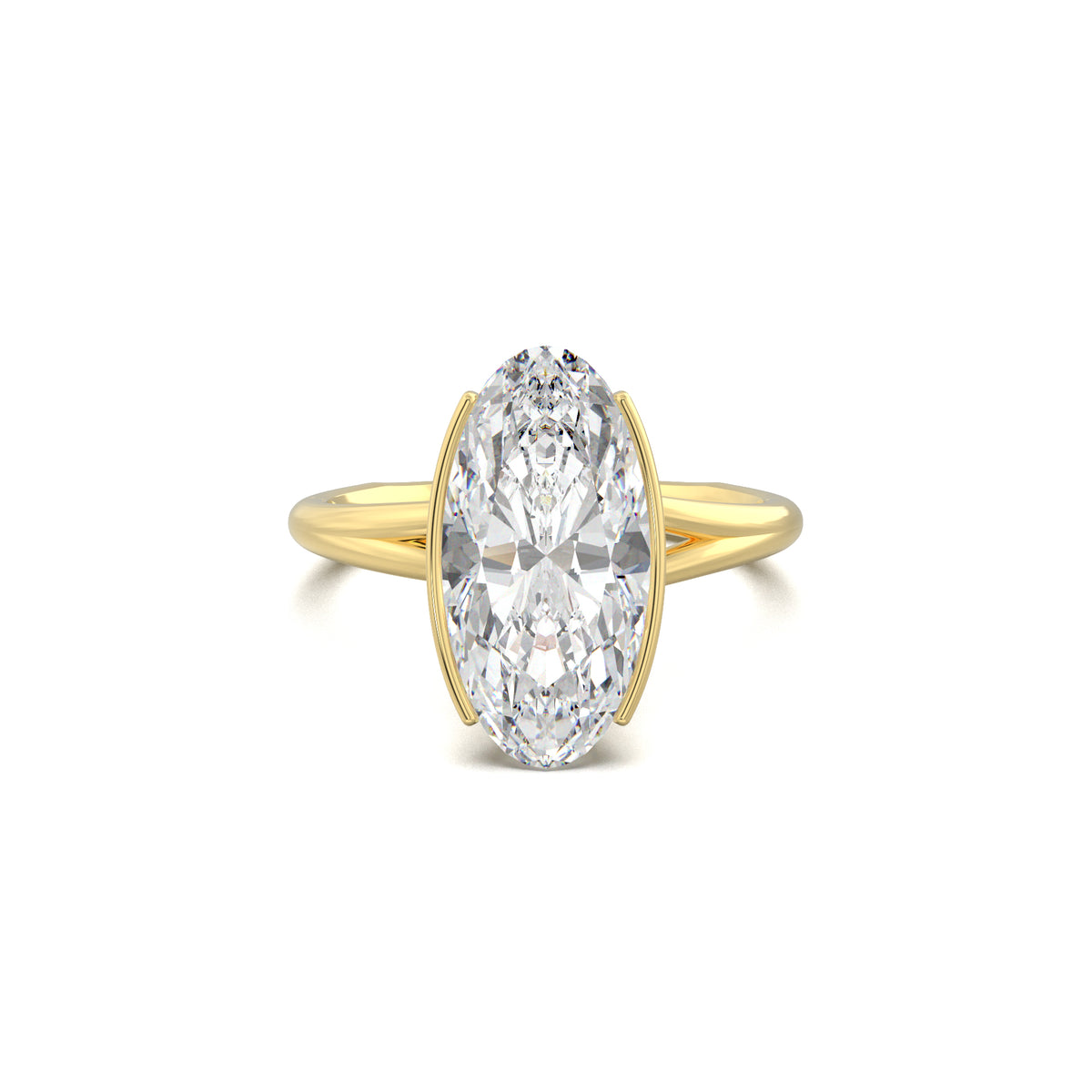PR053 oval halo pavé engagement ring yellow gold top view