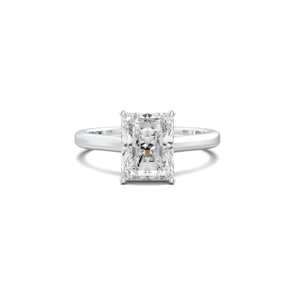 LR19098 white gold radiant solitaire