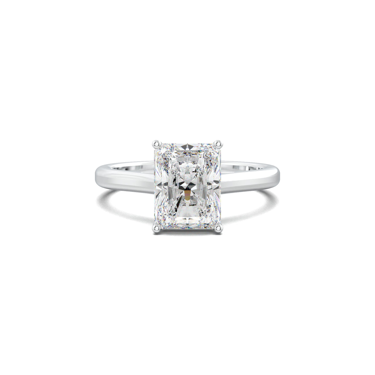 LR19098 white gold radiant solitaire