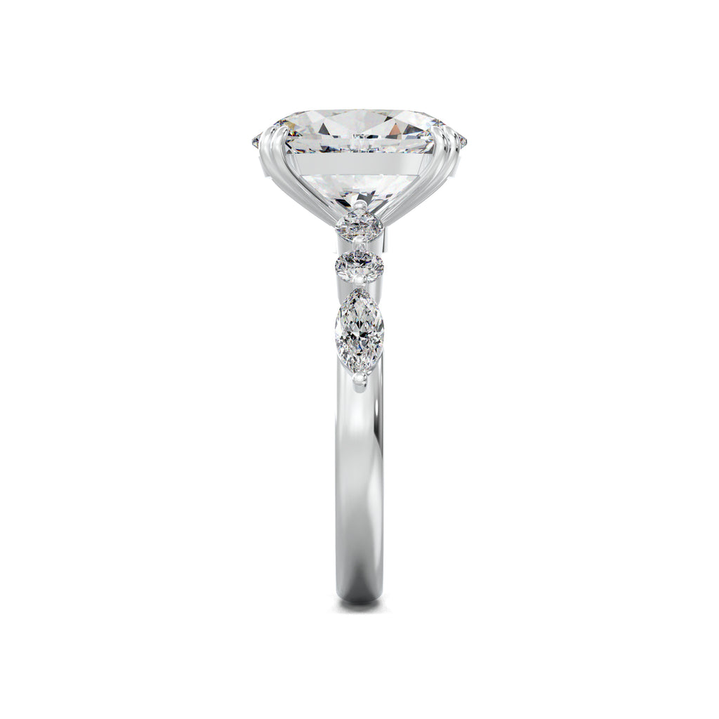 LR-19959 oval engagement ring white gold side profile