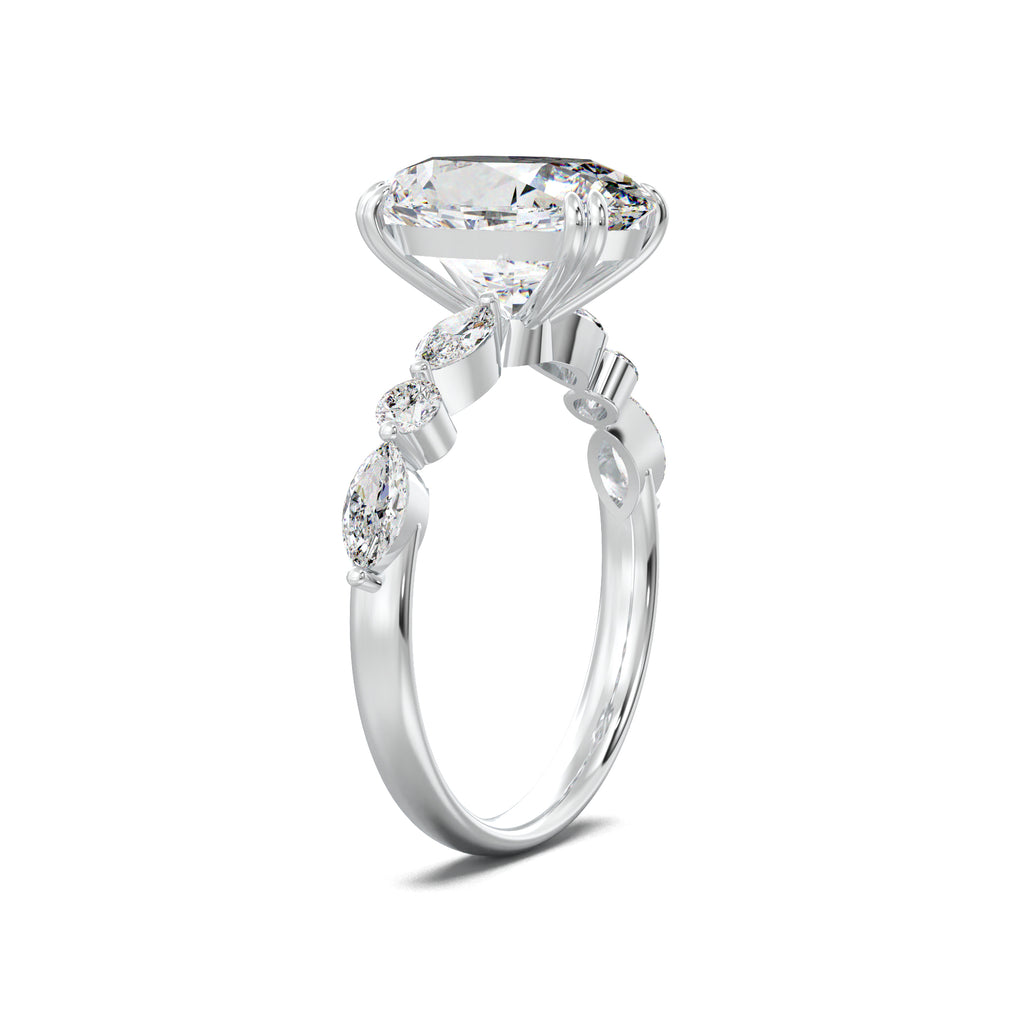 LR-19959 oval engagement ring white gold three-quarter view