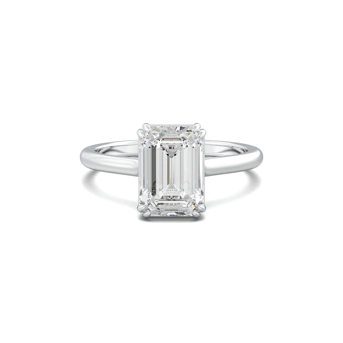 PR0062 emerald solitaire engagement ring white gold top