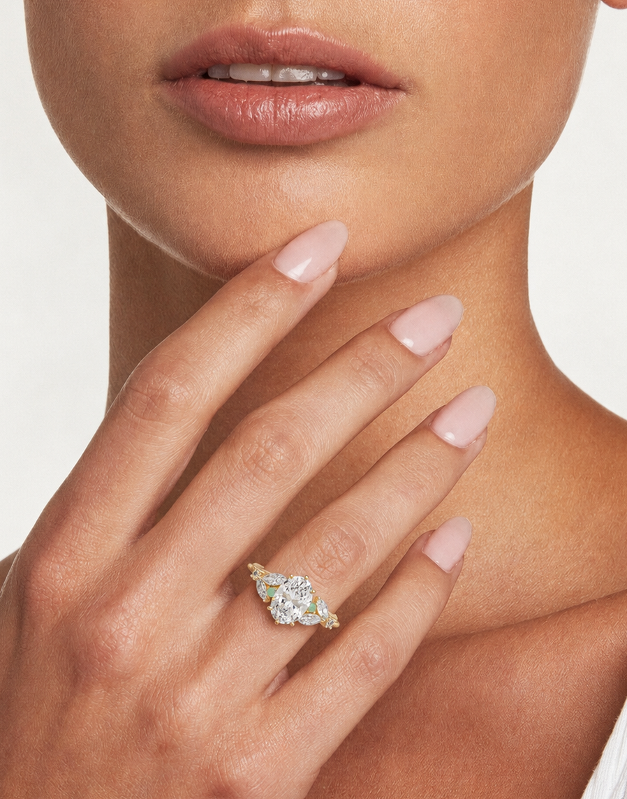 PR0070 oval marquise-accent engagement ring model