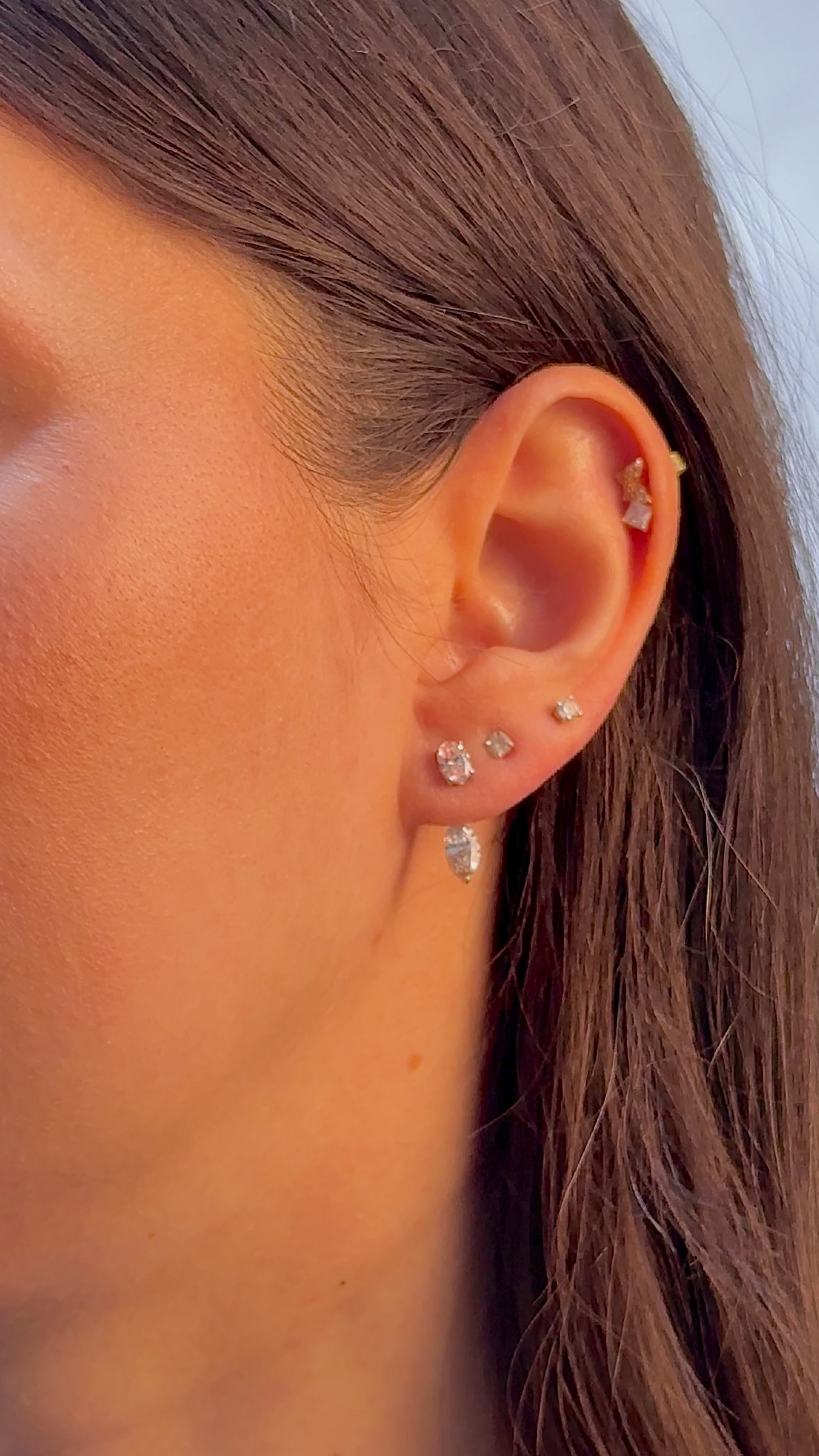 Pink Oval-Marquise Jacket Earring
