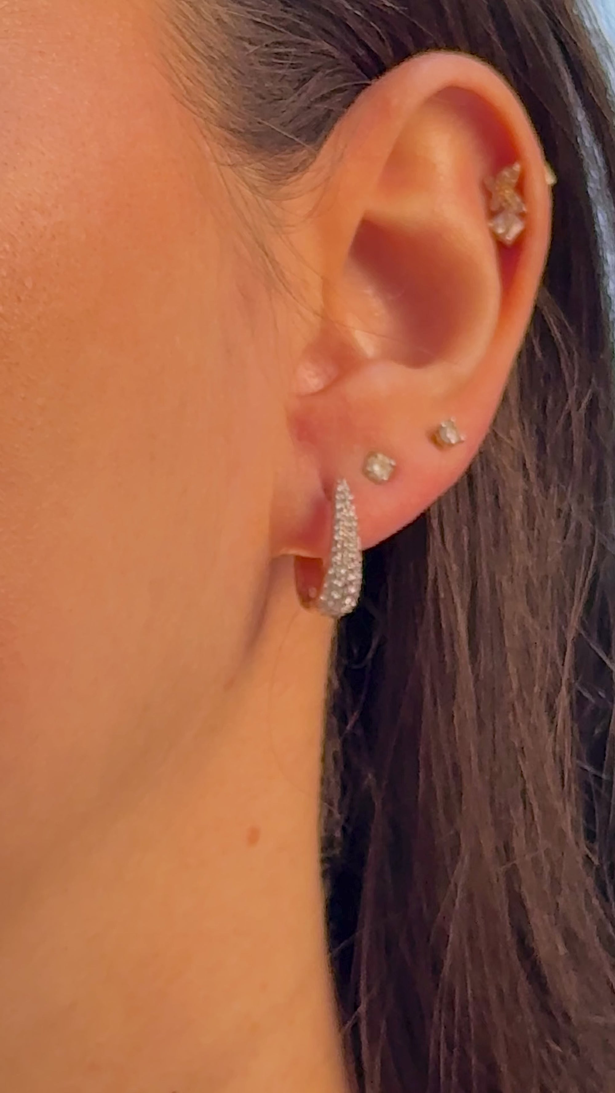 Celestial Cluster Petite Hoop Earrings