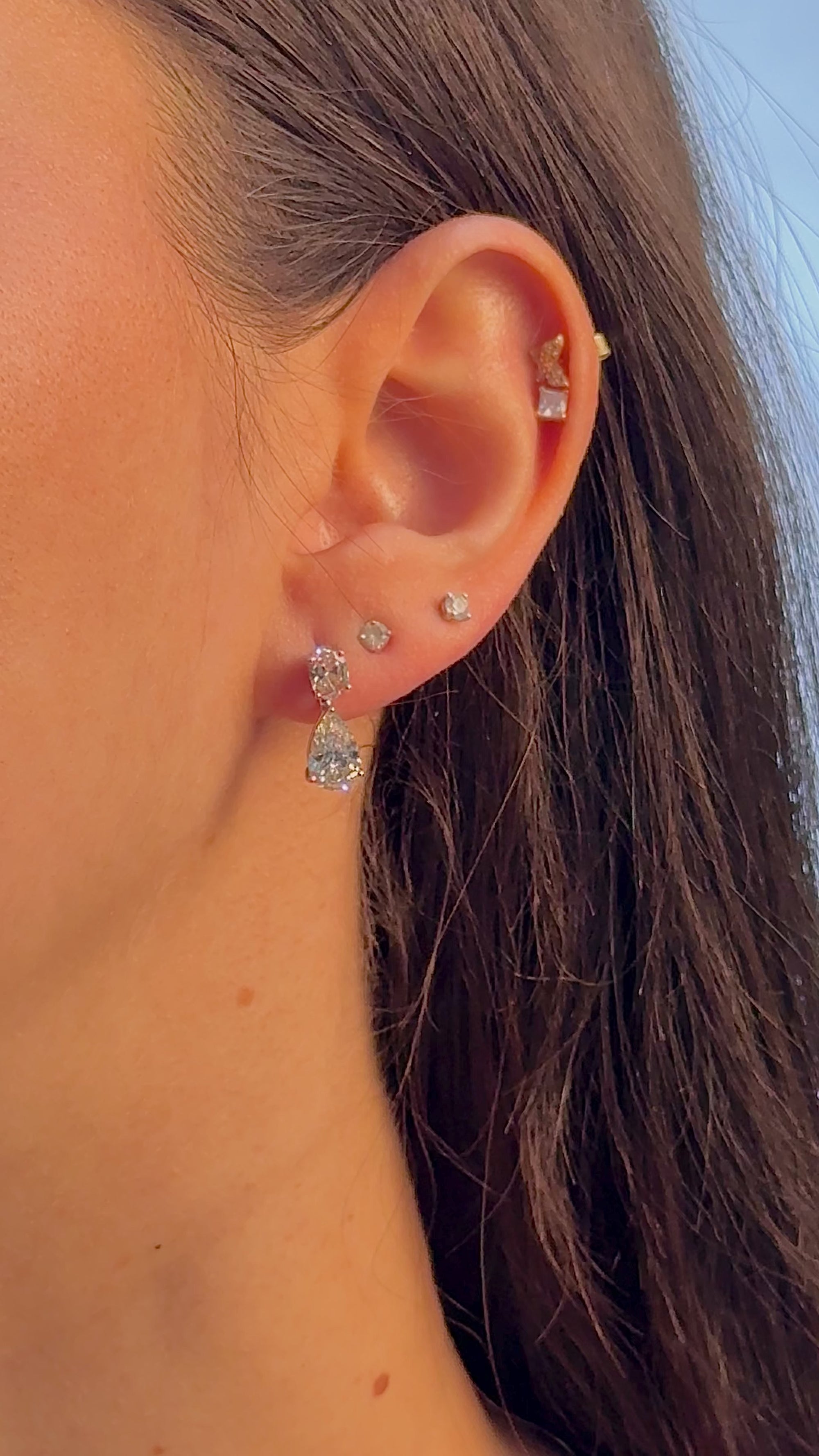 Pink Oval-Pear Jacket Earring