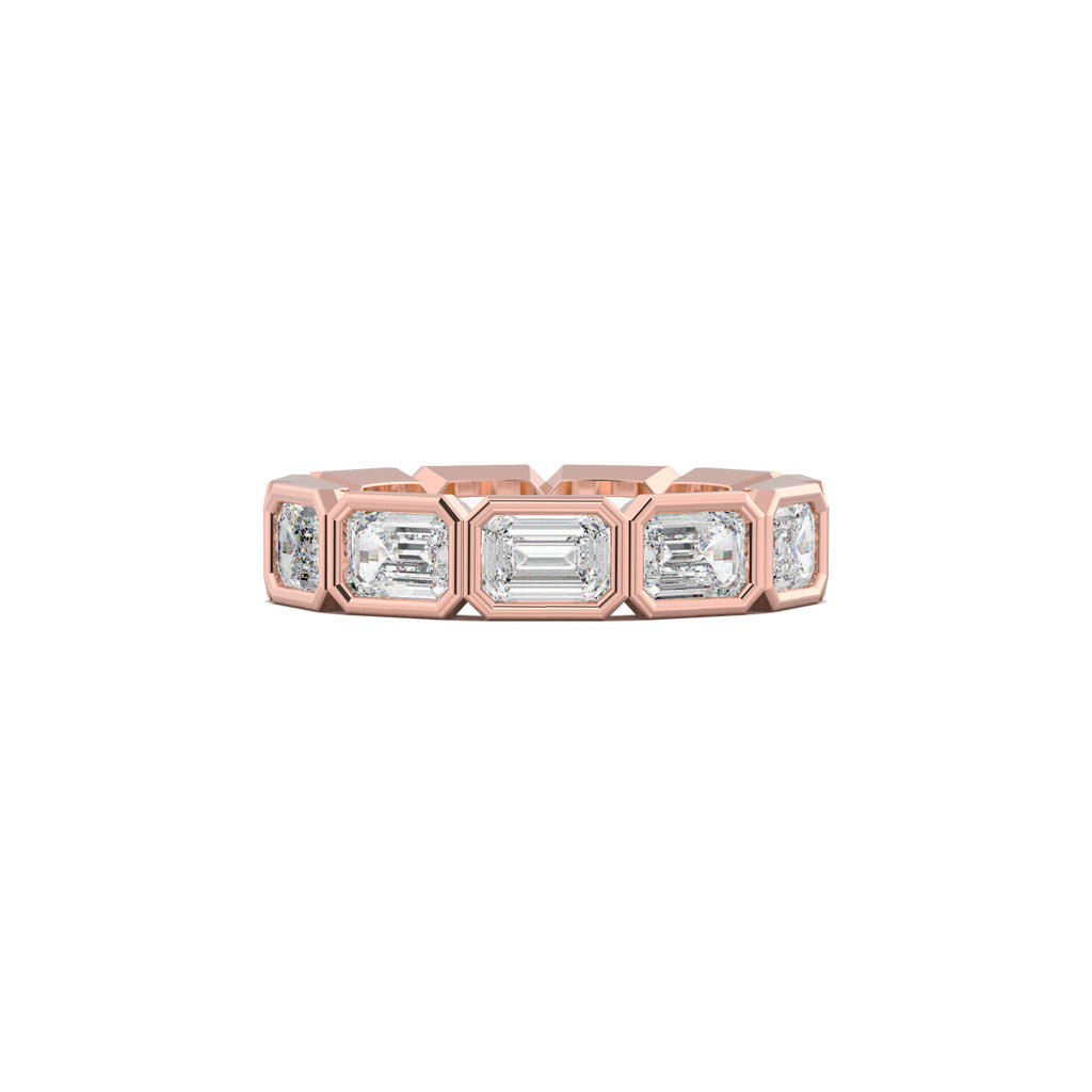 Emerald-Cut Bezel-Style Eternity Wedding Band