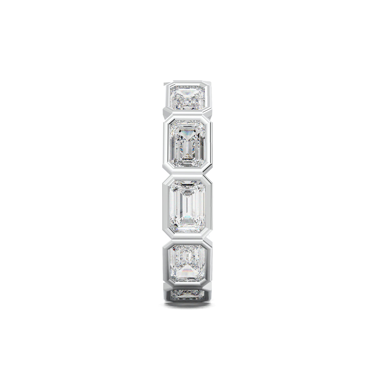 Emerald-Cut Bezel-Style Eternity Wedding Band