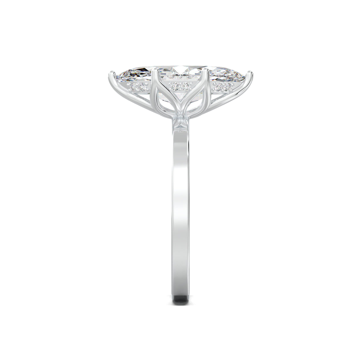 Marquise Hidden Pavé Engagement Ring