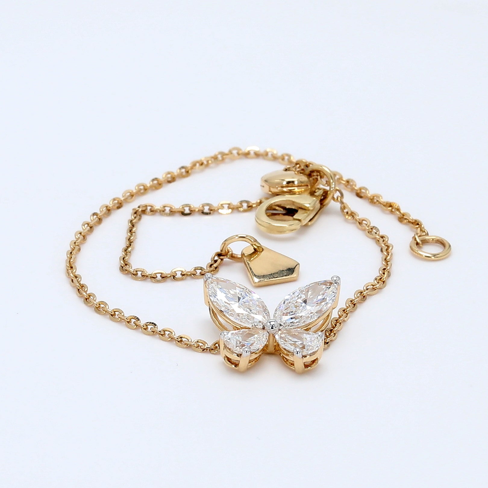 Twilight Marquise-Pear Butterfly Chain Bracelet