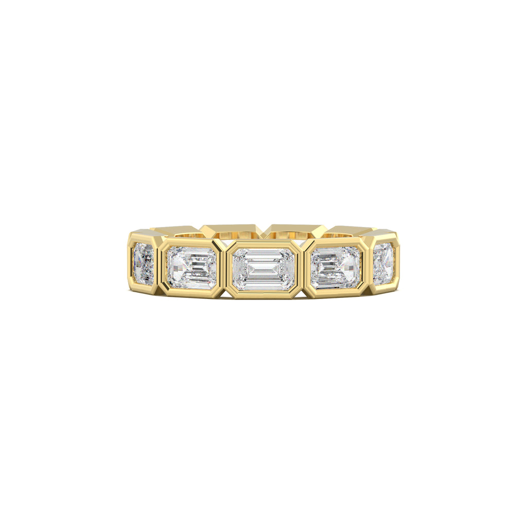 Emerald-Cut Bezel-Style Eternity Wedding Band