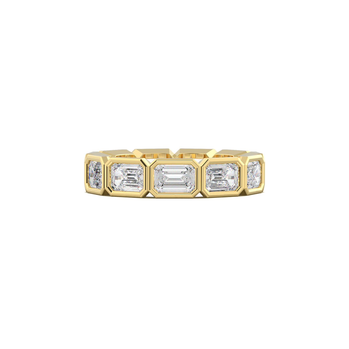 Emerald-Cut Bezel-Style Eternity Wedding Band